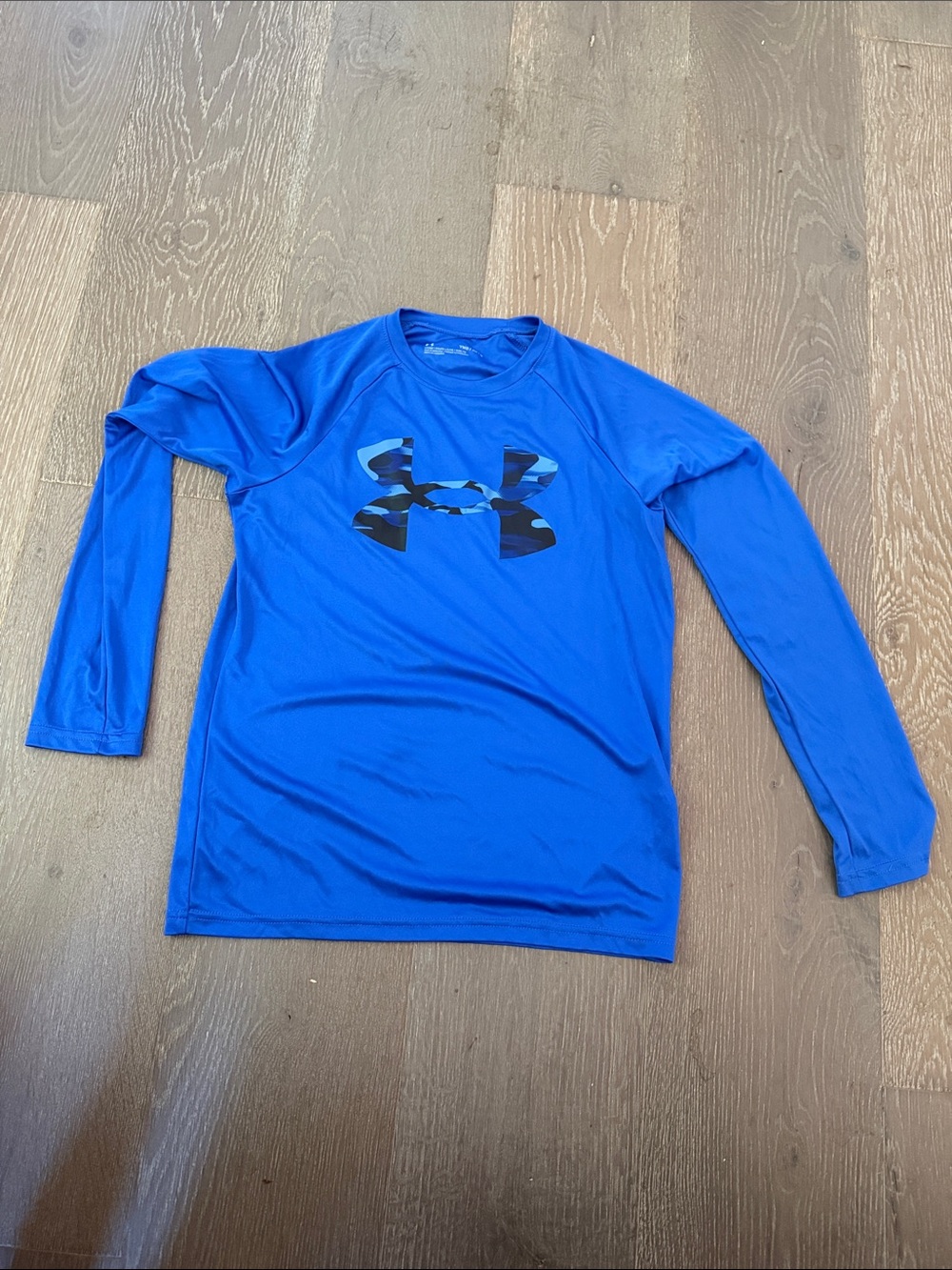Under Armour Royal Blue Long Sleeve Performance Tee with Camo Logo